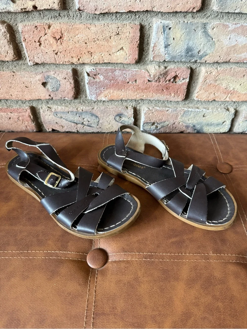 The SALT WATER Sandal Original Youth Ankle Strap Sandal Leather Sz 5